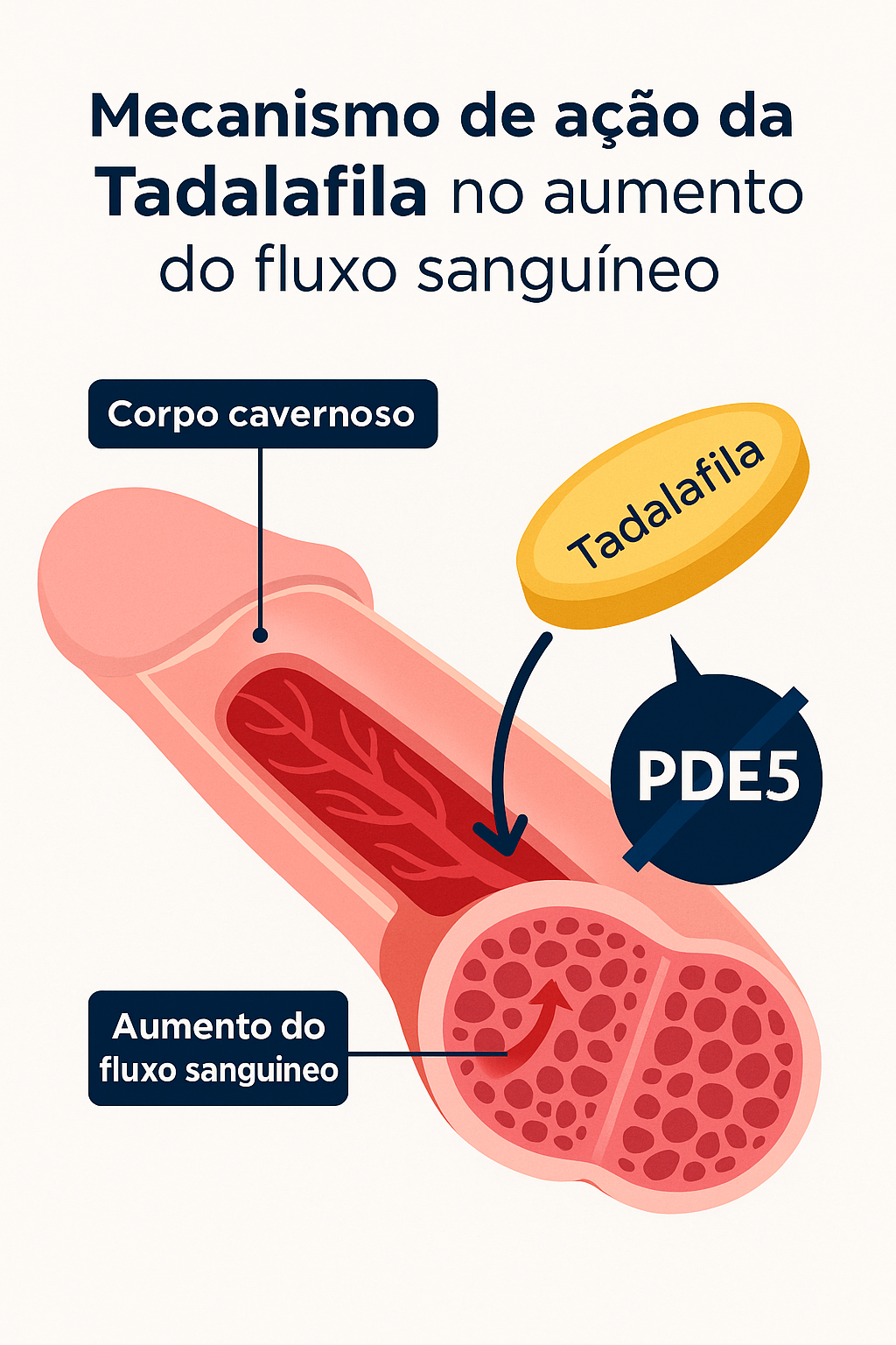 mecanismo de ação da tadalafila no aumento do fluxo sanguíneo peniano