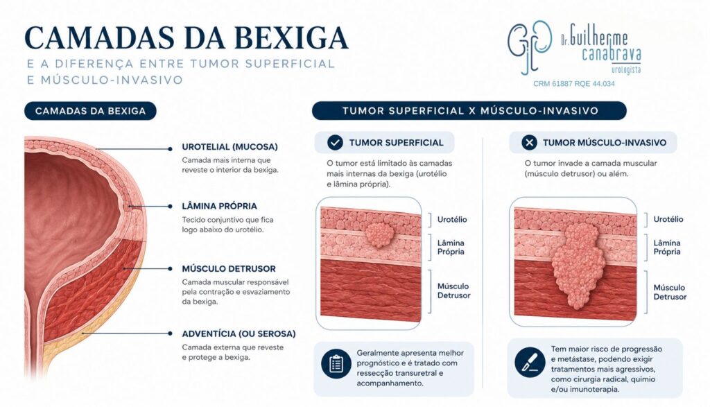 diferença entre câncer de bexiga não músculo-invasivo e músculo-invasivo