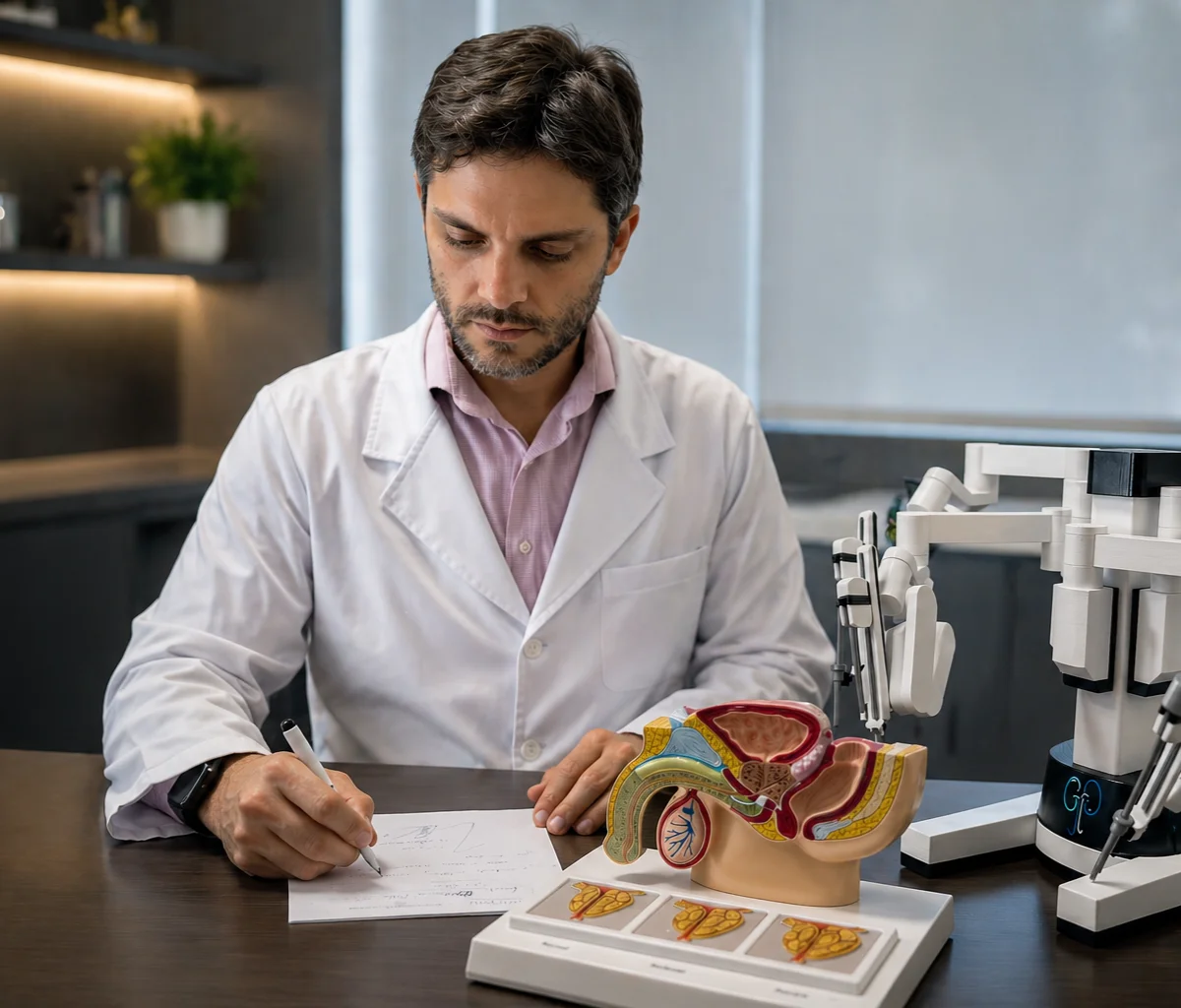 Dr. Guilherme Canabrava em consulta sobre câncer de próstata