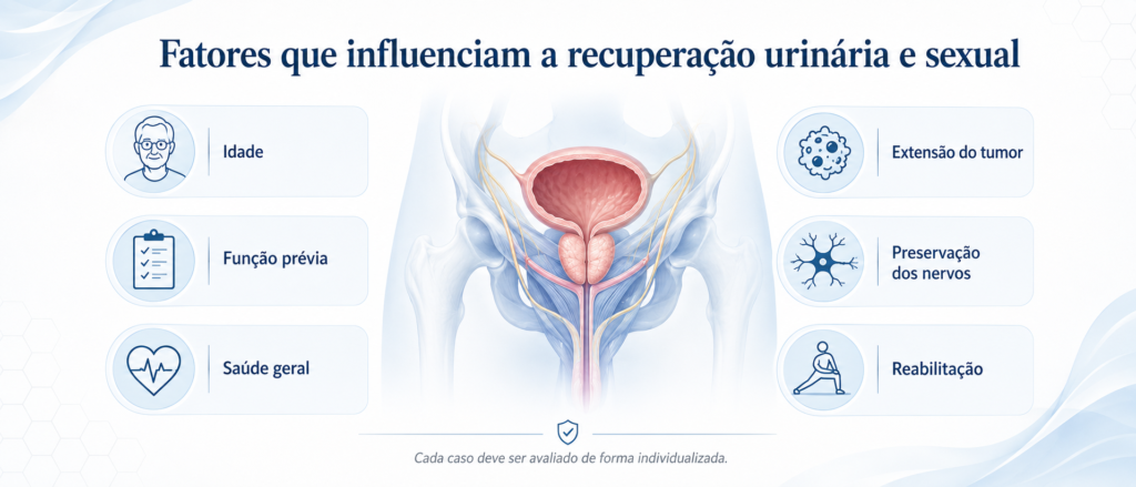 Fatores que influenciam a recuperação após a retirada da próstata